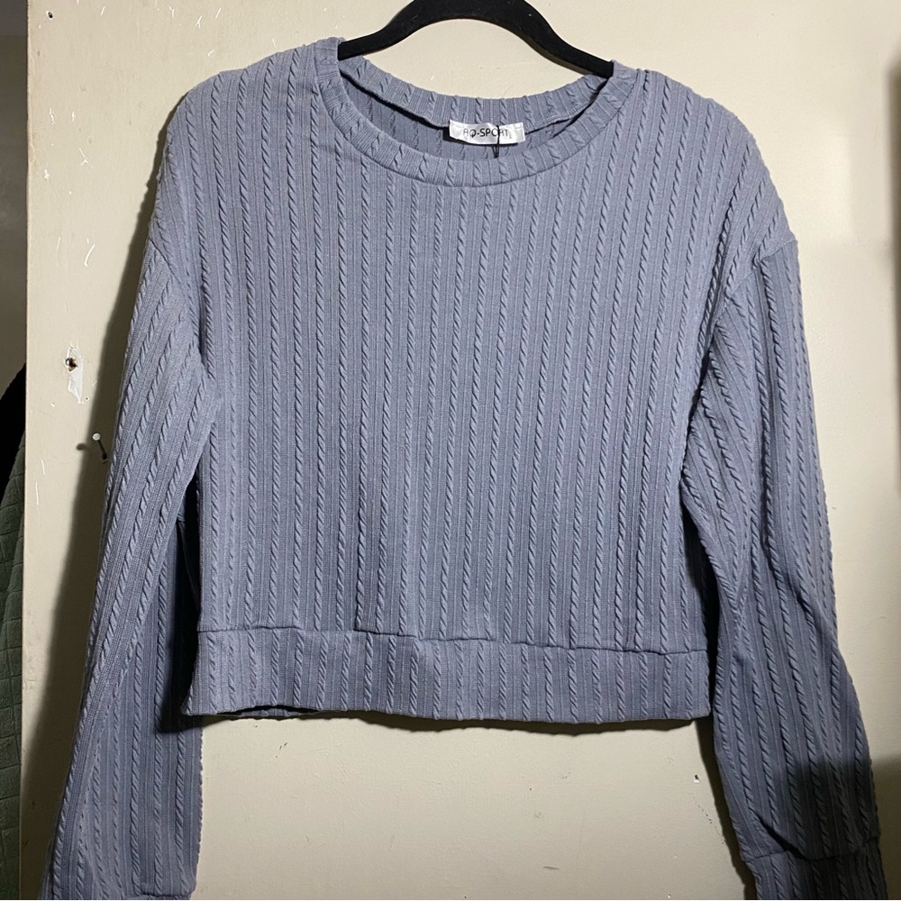 Gray Ribbed Women's Top and pants